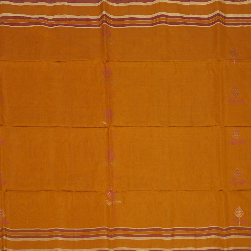 Hayagrivas Tumeric Yellow Pure Kora Silk Cotton Saree KBE1485J4-14