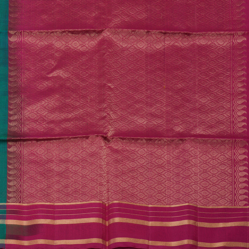 Hayagrivas Peacock Green Kora Silk Cotton Saree KBE1485J4-15