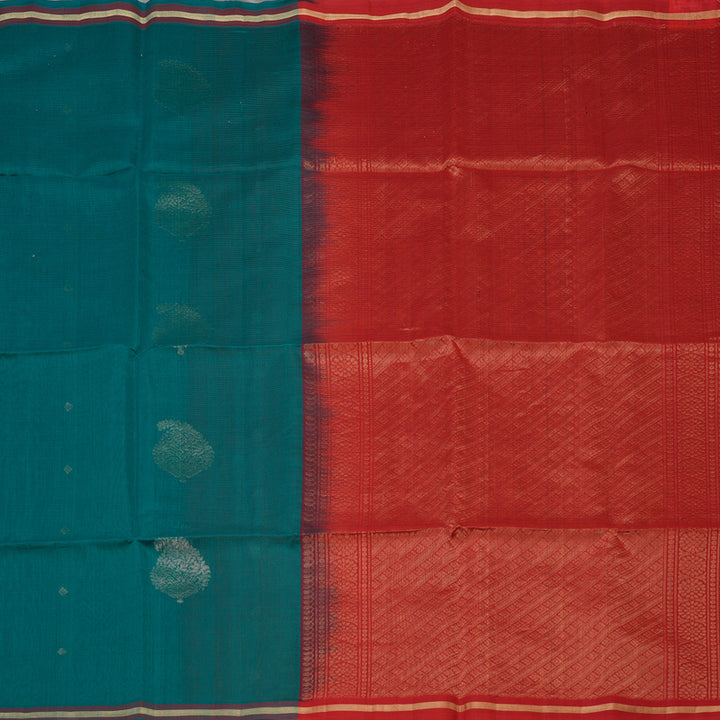 Hayagrivas Handloom Emrald Green Pure Kora Silk Cotton Saree KBE1485J4-5