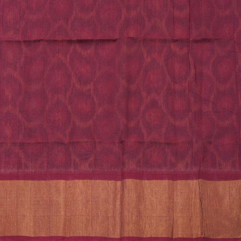 Hayagrivas Handloom Grey Ikkat Kora Silk Cotton Saree with Deep Red Border KBE1485J4-7