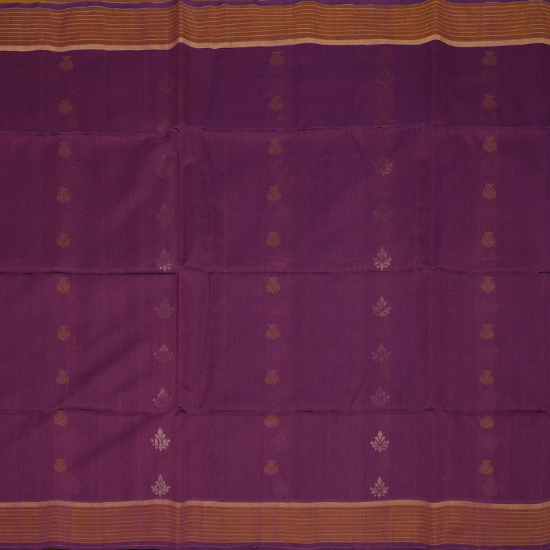 Hayagrivas Purple Pure Kora Silk Cotton Saree with Antique Border KBE1485J4-8