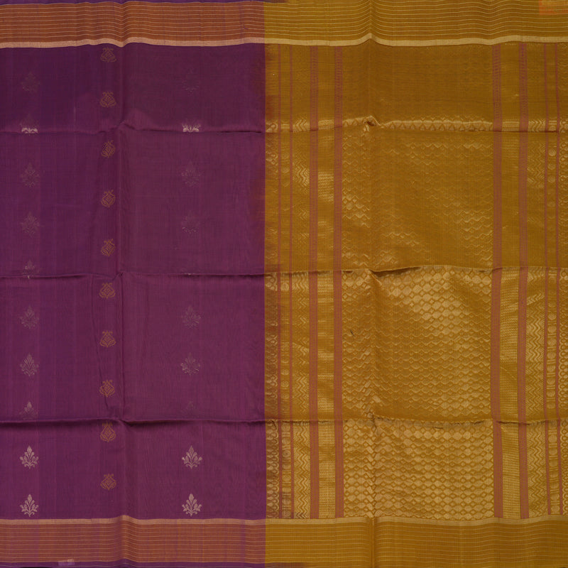 Hayagrivas Purple Pure Kora Silk Cotton Saree with Antique Border KBE1485J4-8