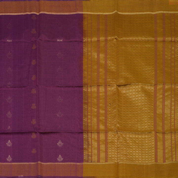 Hayagrivas Purple Pure Kora Silk Cotton Saree with Antique Border KBE1485J4-8