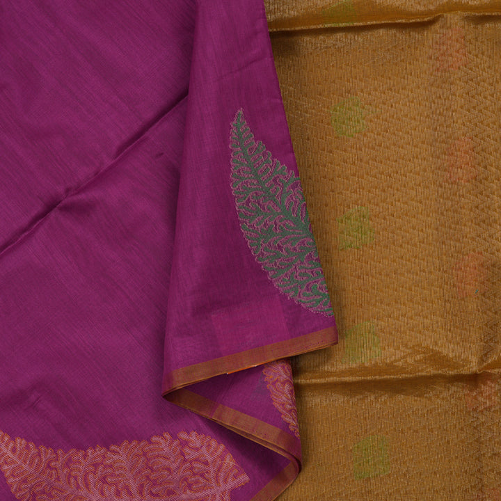 Hayagrivas Purple Kora Silk Cotton Saree KBE1485J5-12
