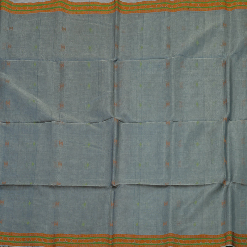 Hayagrivas Handloom Grey Pure Kora Silk Cotton Saree KBE1485J5-2