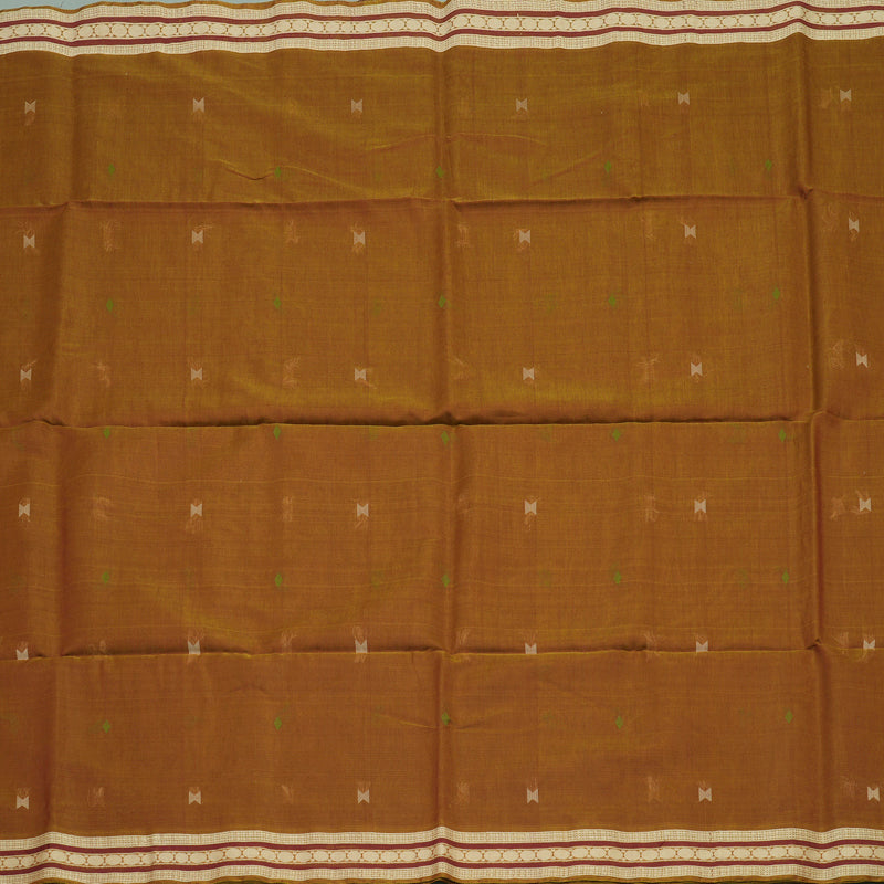 Hayagrivas Handloom Dual Tone Musard & Maroon Kora Silk Cotton Saree with Border KBE1485J5-8