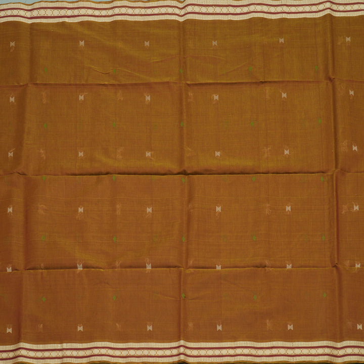 Hayagrivas Handloom Dual Tone Musard & Maroon Kora Silk Cotton Saree with Border KBE1485J5-8