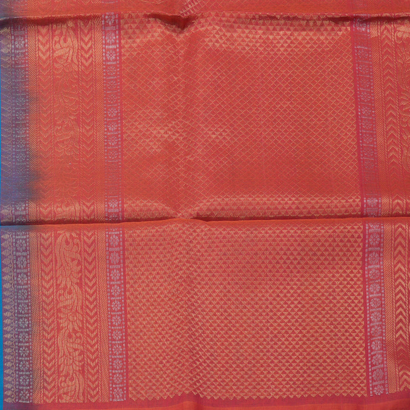 Hayagrivas Aqua Blue Pure Kora Silk Cotton Saree KBE1485J6-1