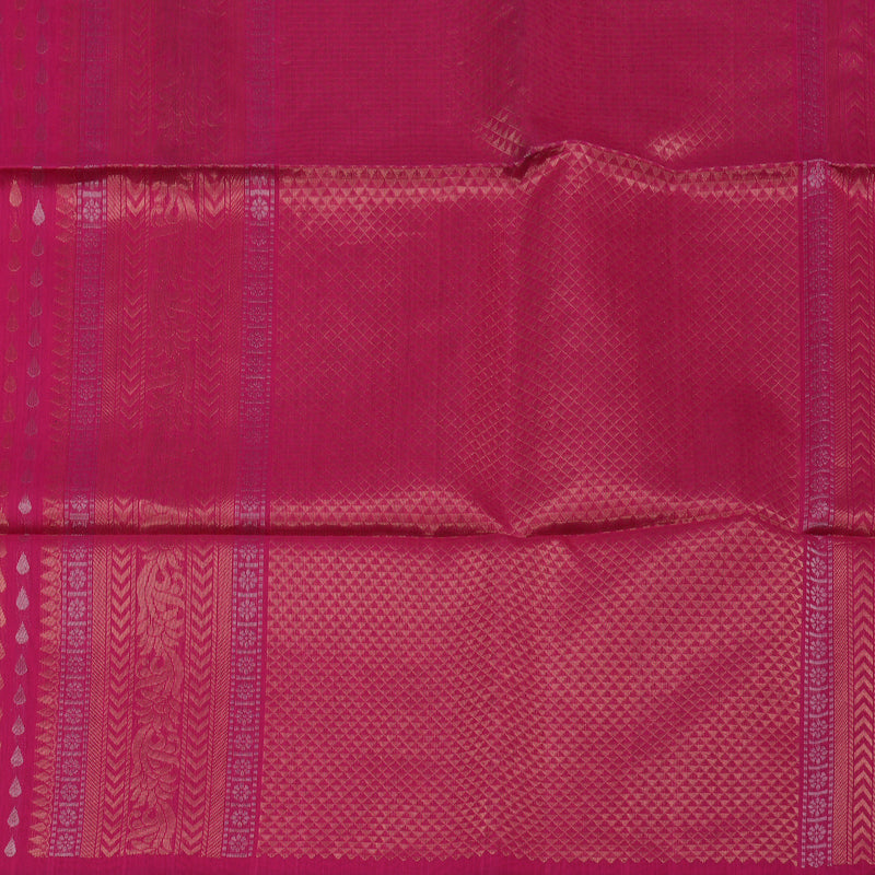 Hayagrivas Deep Pink Pure Kora Silk Cotton Saree KBE1485J6-2