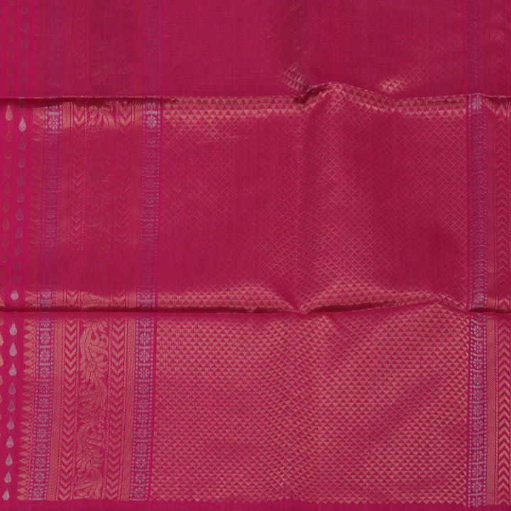 Hayagrivas Deep Pink Pure Kora Silk Cotton Saree KBE1485J6-2