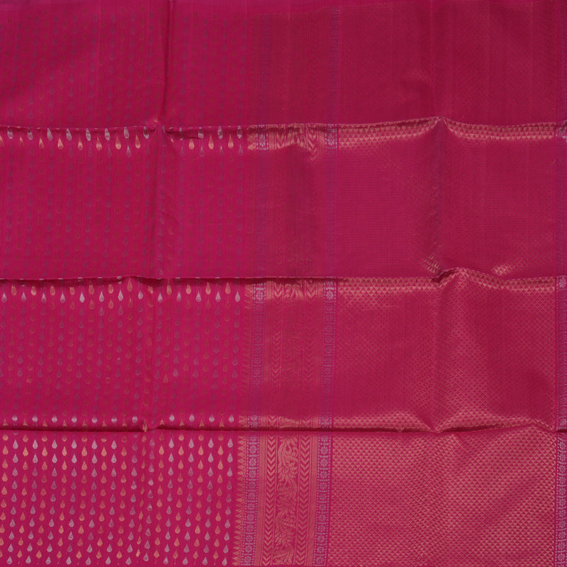 Hayagrivas Deep Pink Pure Kora Silk Cotton Saree KBE1485J6-2