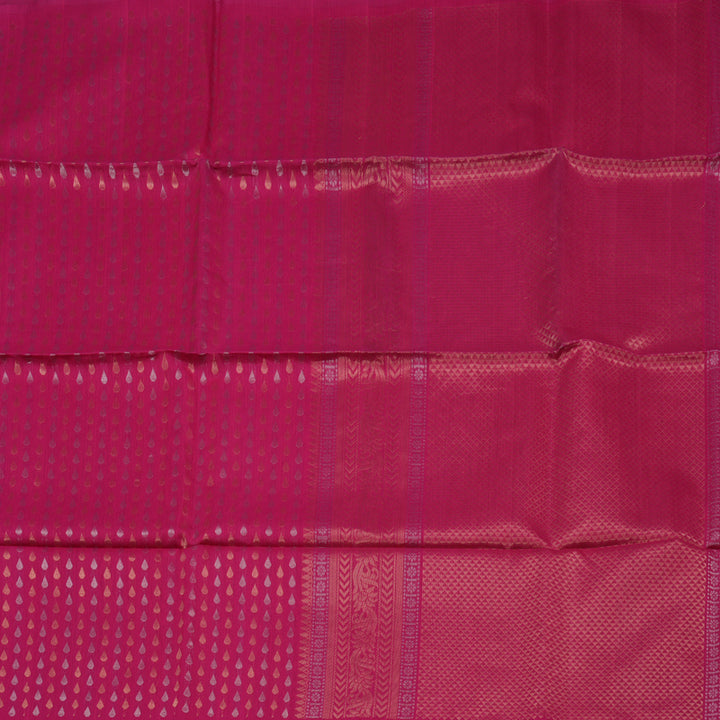Hayagrivas Deep Pink Pure Kora Silk Cotton Saree KBE1485J6-2