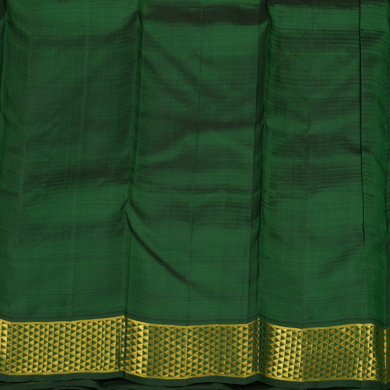 Hayagrivas Handloom Tumeric Yellow Kanjivaram Silk Saree with Karum Pachai Border KBE1486J4-2