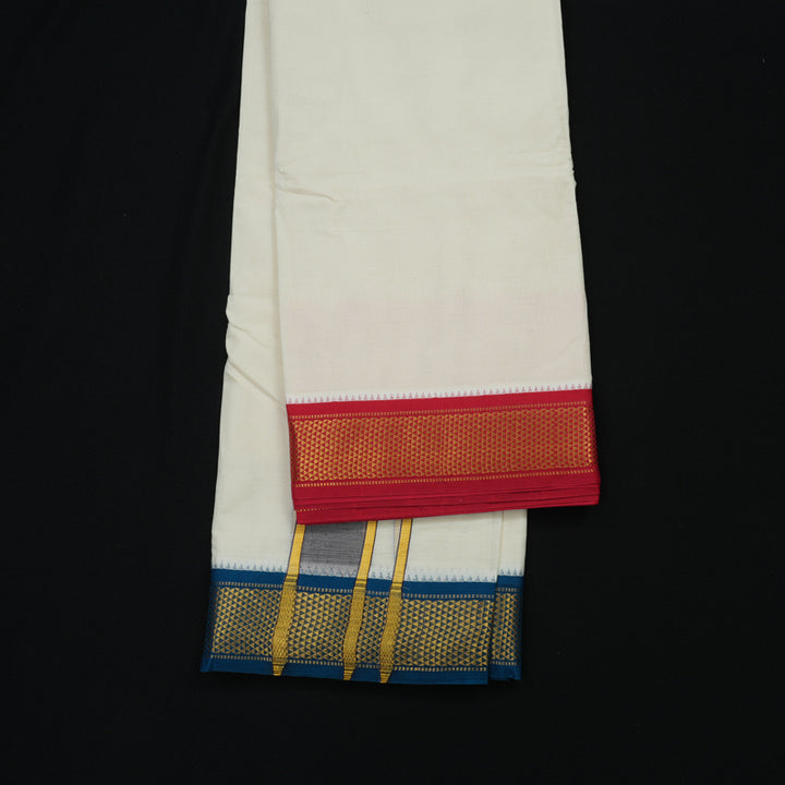 Hayagrivas Pure Cotton Dhoti 9*5 with Ganga Jamuna border KBE1491J1-1