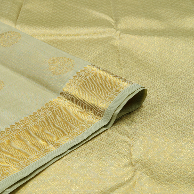 Hayagrivas Handloom Light Elaichi Green Kanjivaram Silk Saree KBE1494J1-1