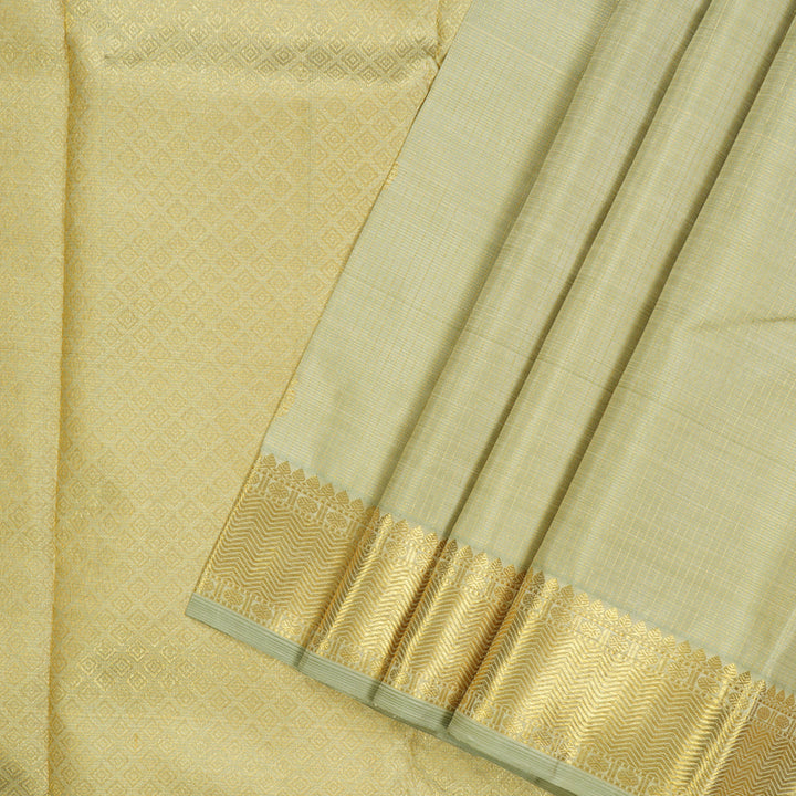 Hayagrivas Handloom Light Elaichi Green Kanjivaram Silk Saree KBE1494J1-1
