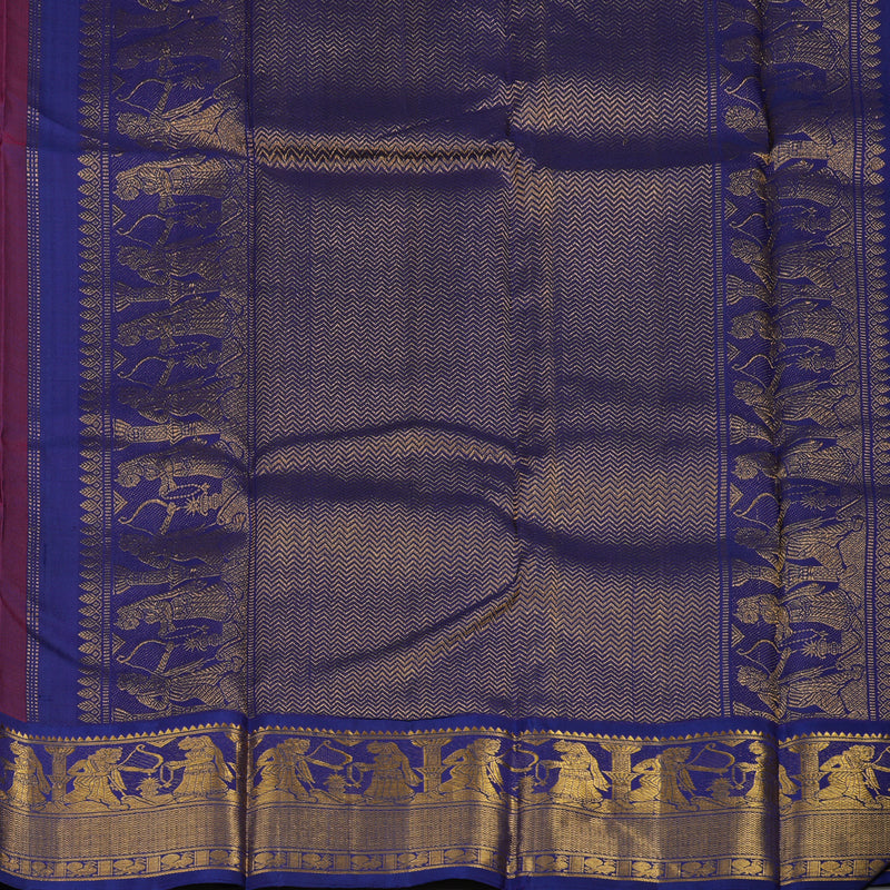 Hayagrivas Handloom Pink Kanjivaram Silk Saree with Navy Blue Border KBE1495J2-1