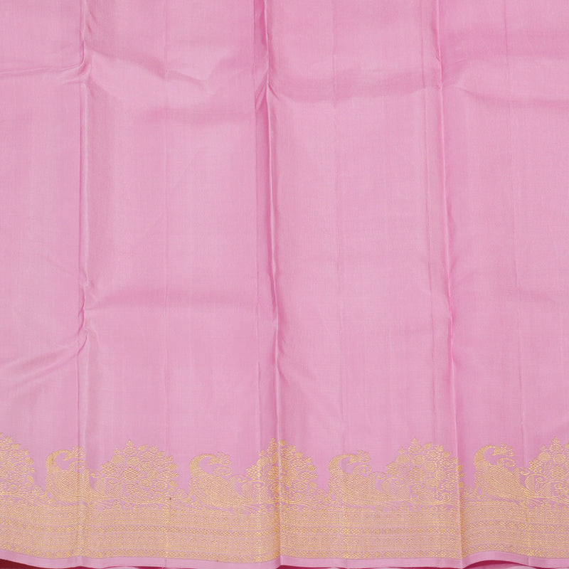 Hayagrivas Handloom Rose Pink Kanjivaram Silk Saree KBE149D1-1