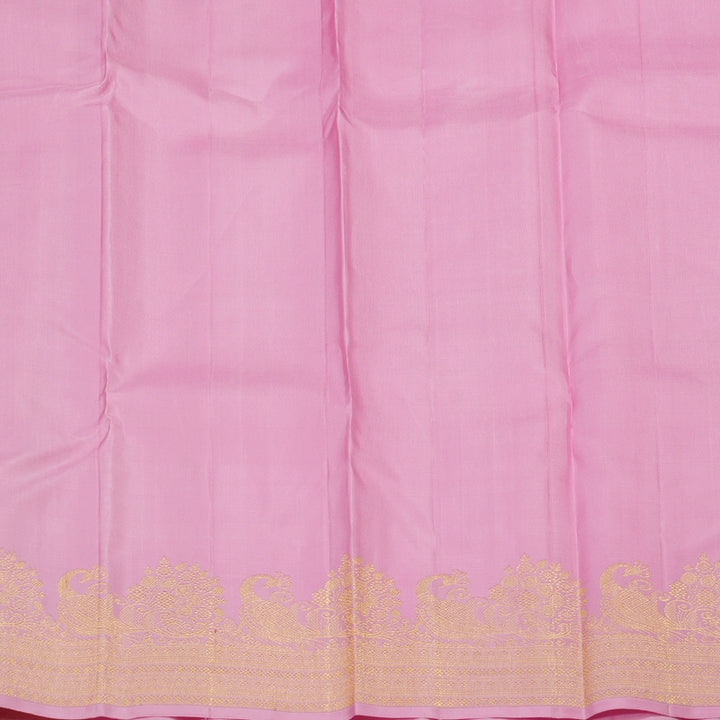 Hayagrivas Handloom Rose Pink Kanjivaram Silk Saree KBE149D1-1