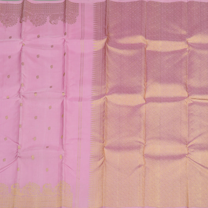 Hayagrivas Handloom Rose Pink Kanjivaram Silk Saree KBE149D1-1