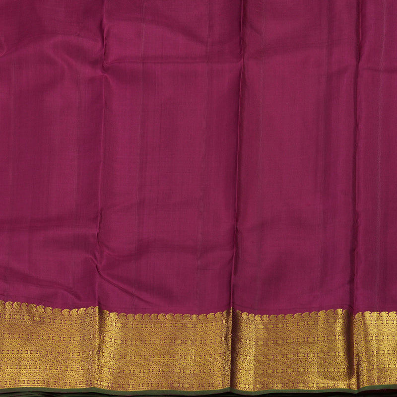 Hayagrivas Handloom Purple Kanjivaram Silk Saree with Maroon Border KBE14D11-3