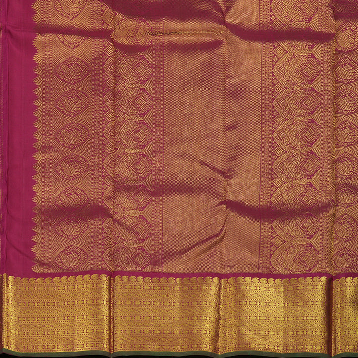 Hayagrivas Handloom Purple Kanjivaram Silk Saree with Maroon Border KBE14D11-3