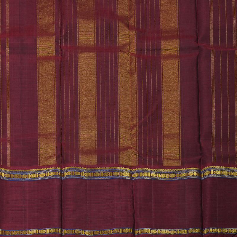 Hayagrivas Handloom Cement Green Kanjivaram Silk Saree with Ganga Jamuna Border KBE14D4-1