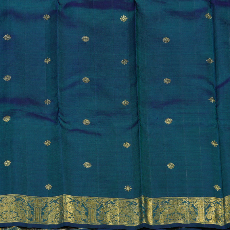 Hayagrivas Handloom Peacock Green Bridal Kanjivaram Silk Saree KBE1502J1-1