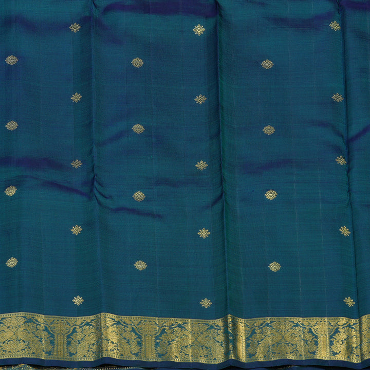 Hayagrivas Handloom Peacock Green Bridal Kanjivaram Silk Saree KBE1502J1-1