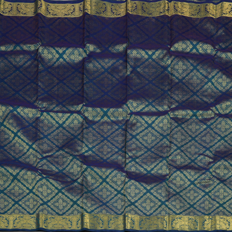 Hayagrivas Handloom Peacock Green Bridal Kanjivaram Silk Saree KBE1502J1-1