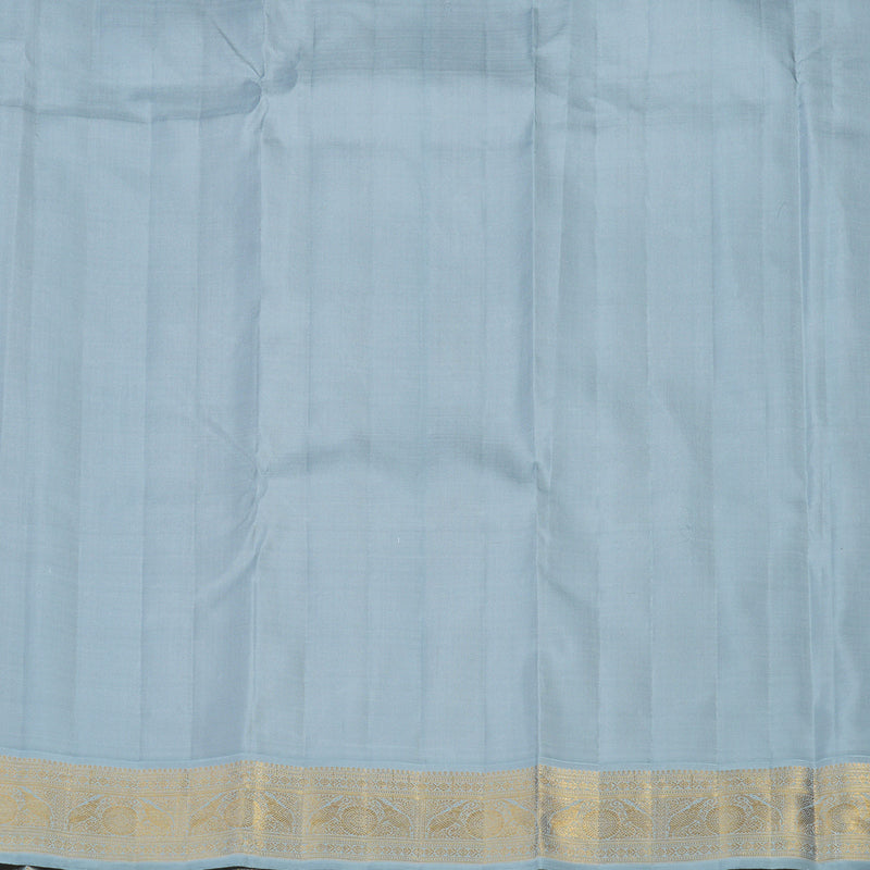 Hayagrivas Handloom Orange Kanjivaram Silk Saree with Powder Blue Border KBE1503J2-2