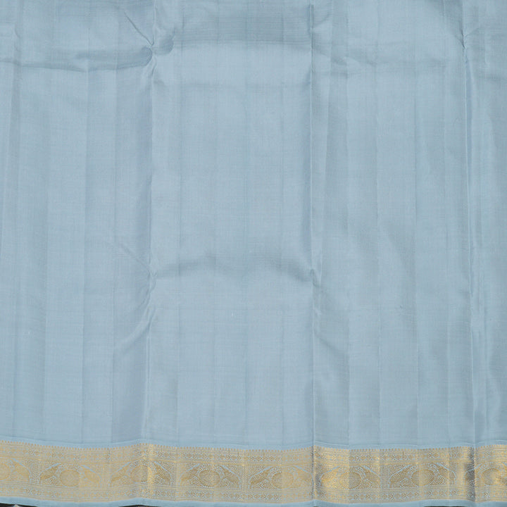 Hayagrivas Handloom Orange Kanjivaram Silk Saree with Powder Blue Border KBE1503J2-2
