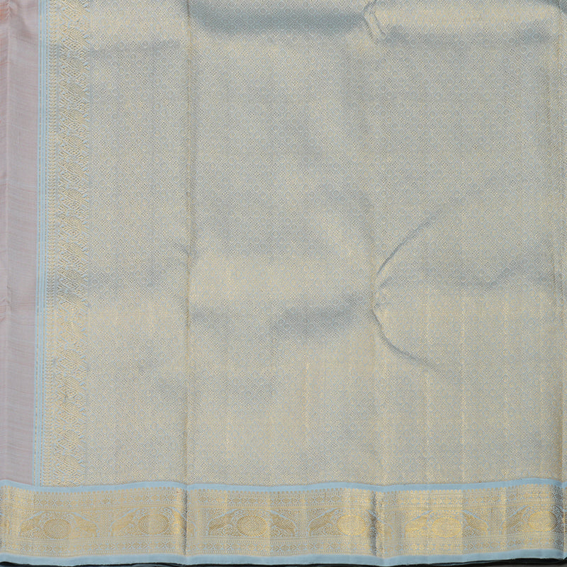 Hayagrivas Handloom Orange Kanjivaram Silk Saree with Powder Blue Border KBE1503J2-2