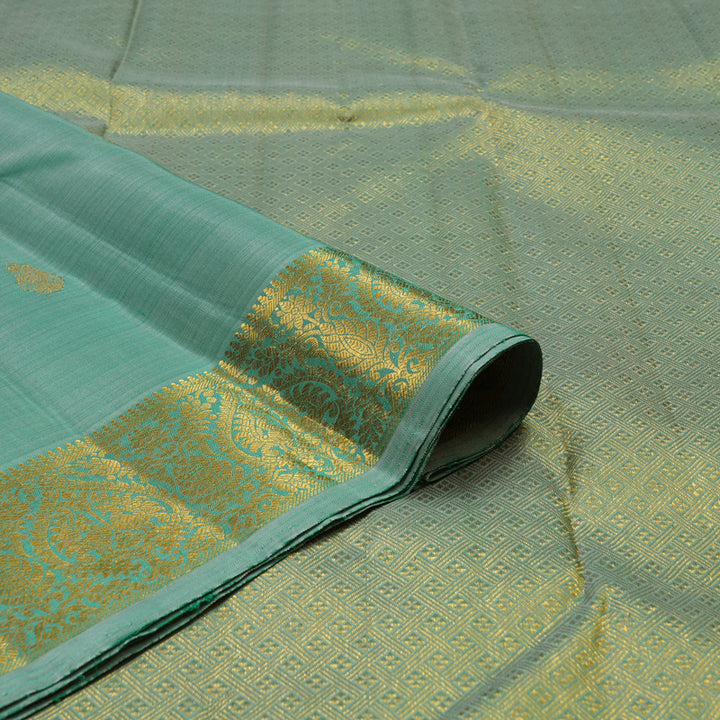 Hayagrivas Handloom Dual Tone (Powder Blue & Green) Kanjivaram Silk Saree KBE1503J3-2