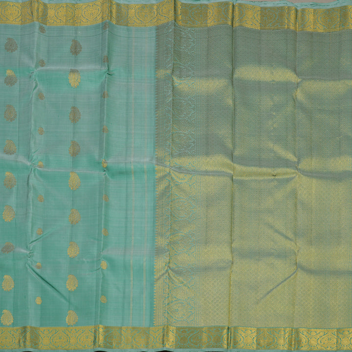 Hayagrivas Handloom Dual Tone (Powder Blue & Green) Kanjivaram Silk Saree KBE1503J3-2
