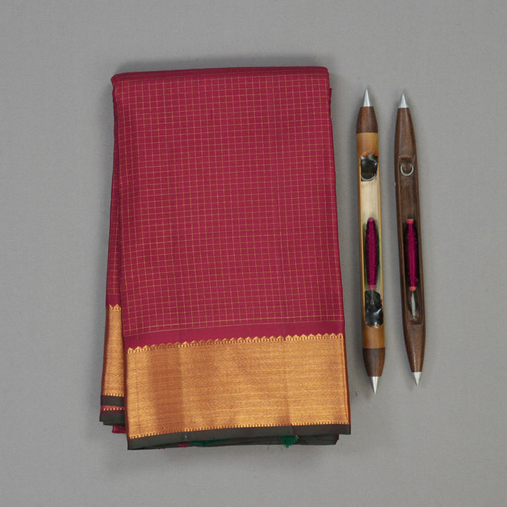 Hayagrivas Handloom Maroon Kanjivaram Silk Saree KBE1505J1-2