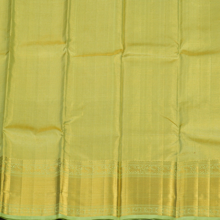 Hayagrivas Handloom Pista Green Kanjivaram Pattu Pavadai KBE1505J19-1