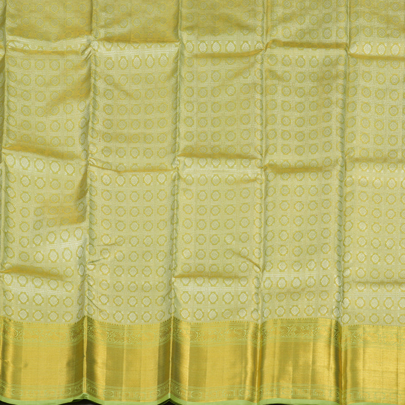 Hayagrivas Handloom Pista Green Kanjivaram Pattu Pavadai KBE1505J19-1