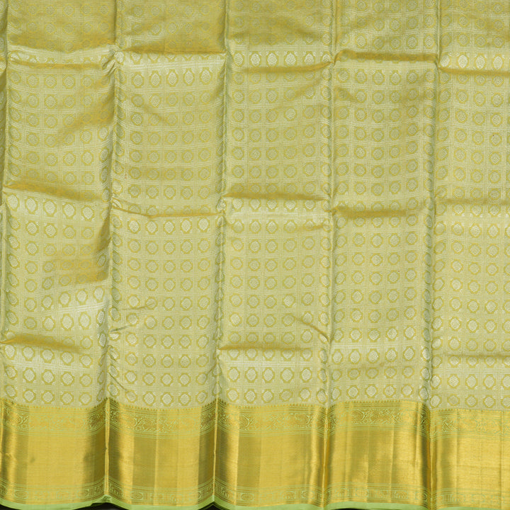Hayagrivas Handloom Pista Green Kanjivaram Pattu Pavadai KBE1505J19-1
