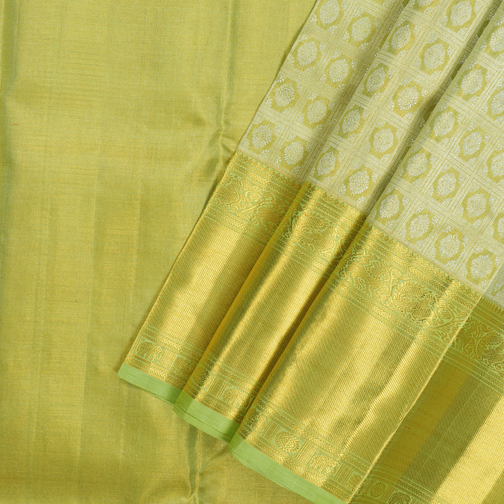 Hayagrivas Handloom Pista Green Kanjivaram Pattu Pavadai KBE1505J19-1
