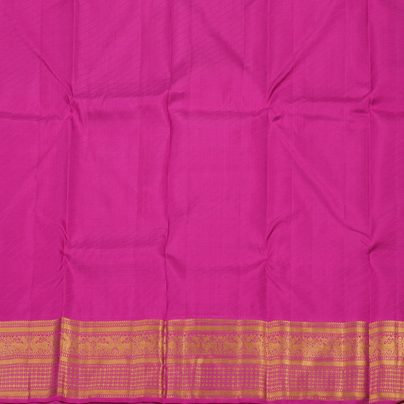 Hayagrivas Handloom Bottle Green Kanjivaram Pattu Pavadai with Magenta Border KBE1505J21-1
