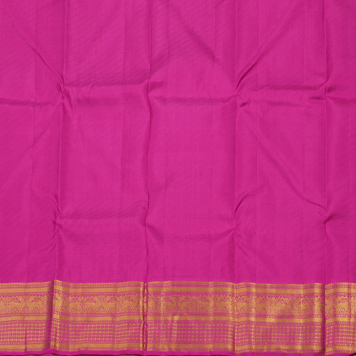 Hayagrivas Handloom Bottle Green Kanjivaram Pattu Pavadai with Magenta Border KBE1505J21-1