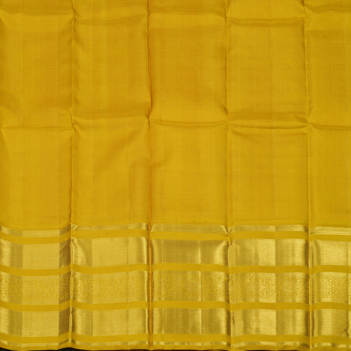 Hayagrivas Handloom Rani Pink Kanjivaram Pattu Pavadai with Mango Yellow Border KBE1505J23-1