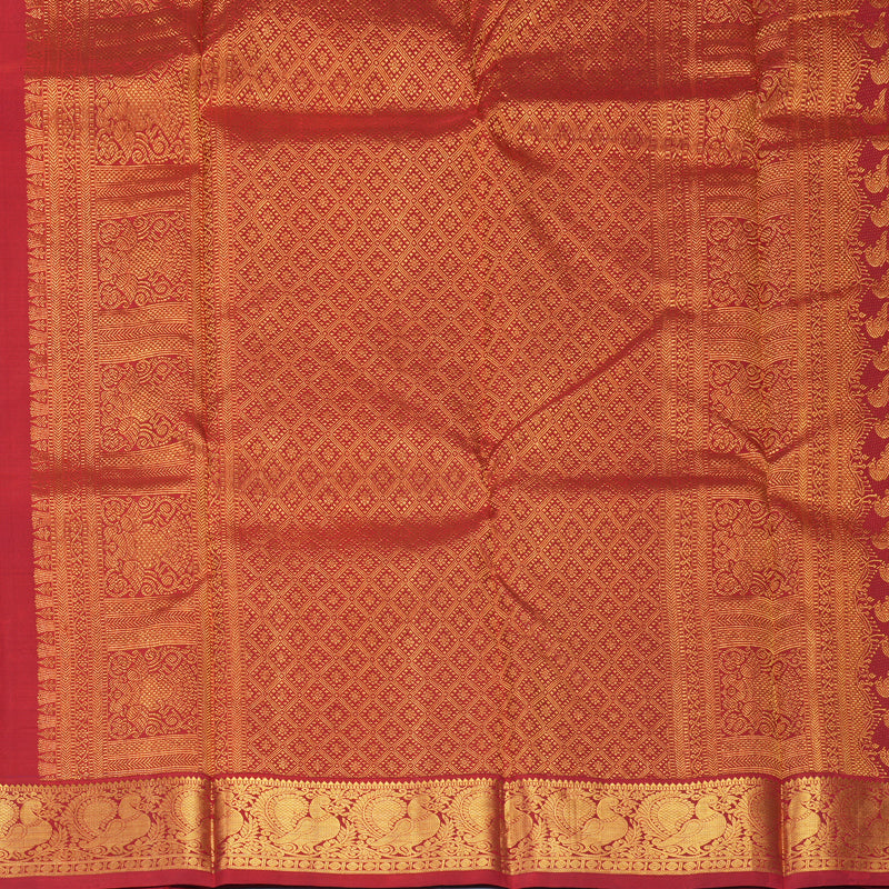 Hayagrivas Handloom Purple Kanjivaram Silk Saree with Maroon Border KBE1505J4-1