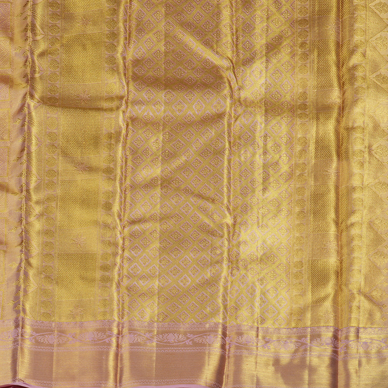 Hayagrivas Handloom Golden Pink Bridal Kanjivaram Silk Saree KBE1508J2-3