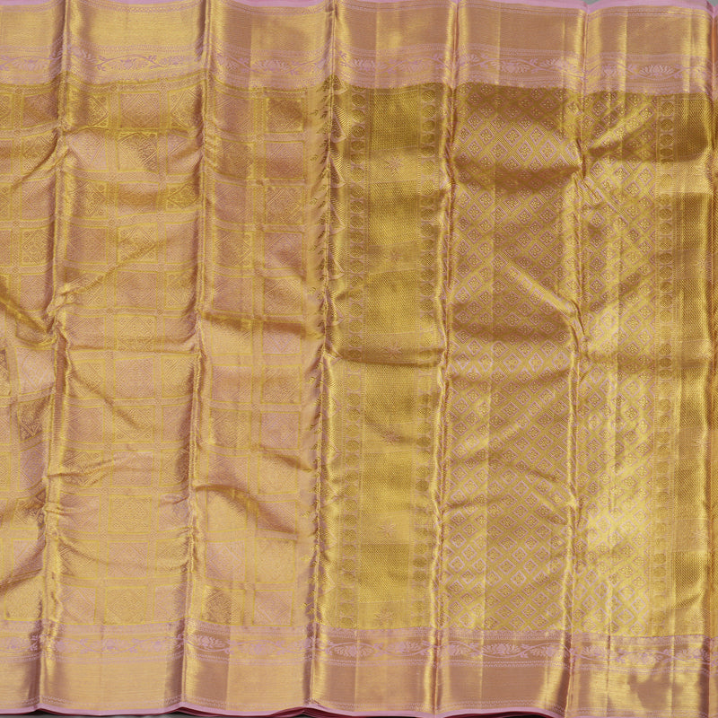 Hayagrivas Handloom Golden Pink Bridal Kanjivaram Silk Saree KBE1508J2-3