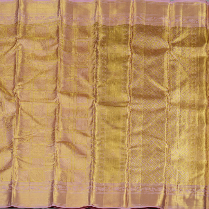 Hayagrivas Handloom Golden Pink Bridal Kanjivaram Silk Saree KBE1508J2-3