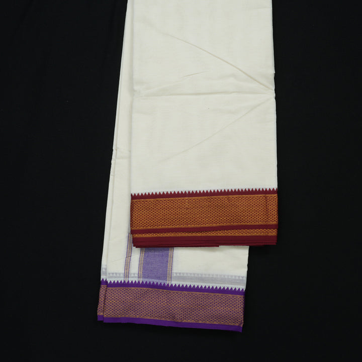 Hayagrivas Cotton Dhoti 10*6 (10 KAN) with Ganga Jamuna border KBE1511J1-1