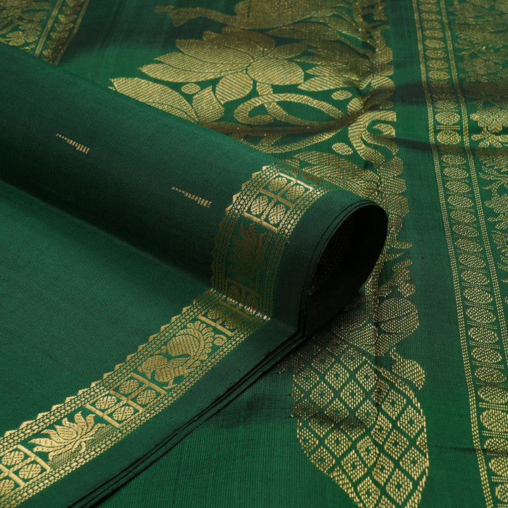 Hayagrivas Handloom Bottle Green Kanjivaram Silk Saree KBE1514J1-1