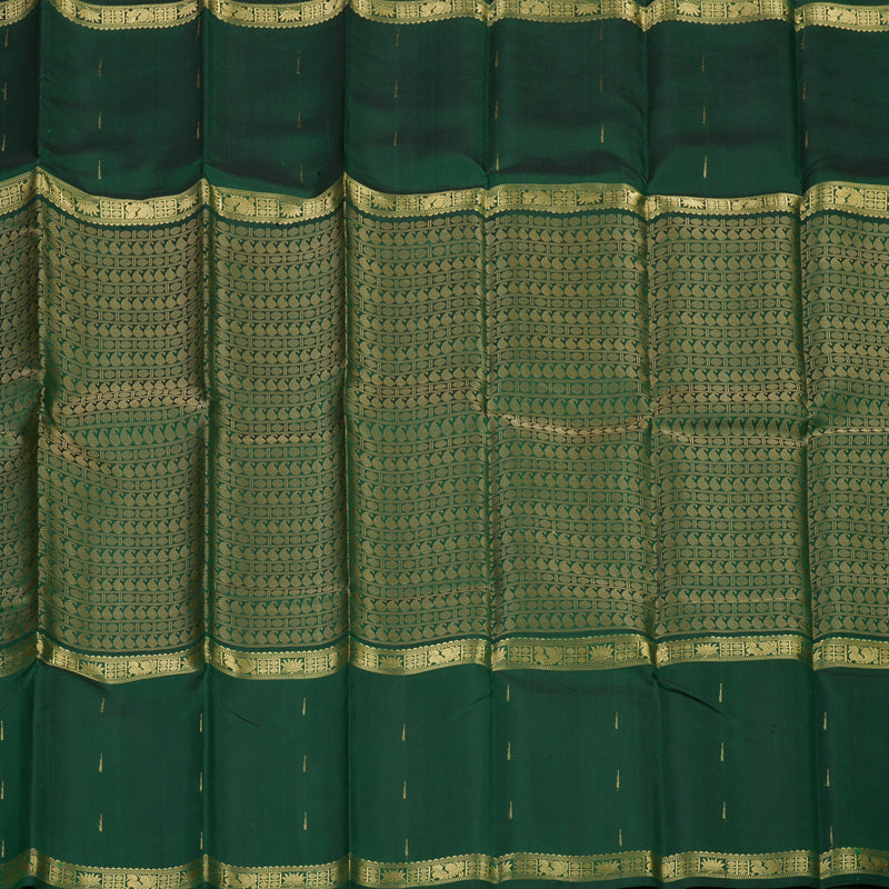 Hayagrivas Handloom Bottle Green Kanjivaram Silk Saree KBE1514J1-1